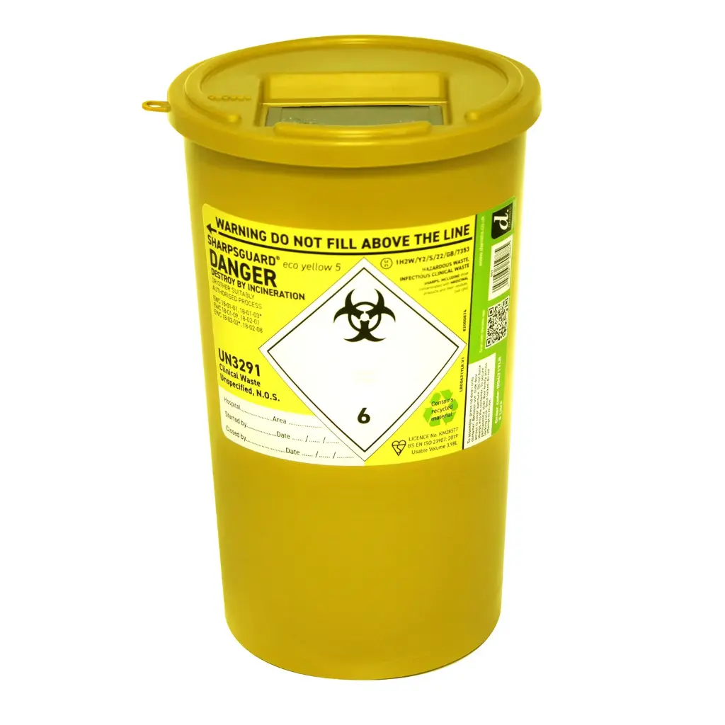 [BIN-SGY5] Sharpsguard Bin Yellow 5L