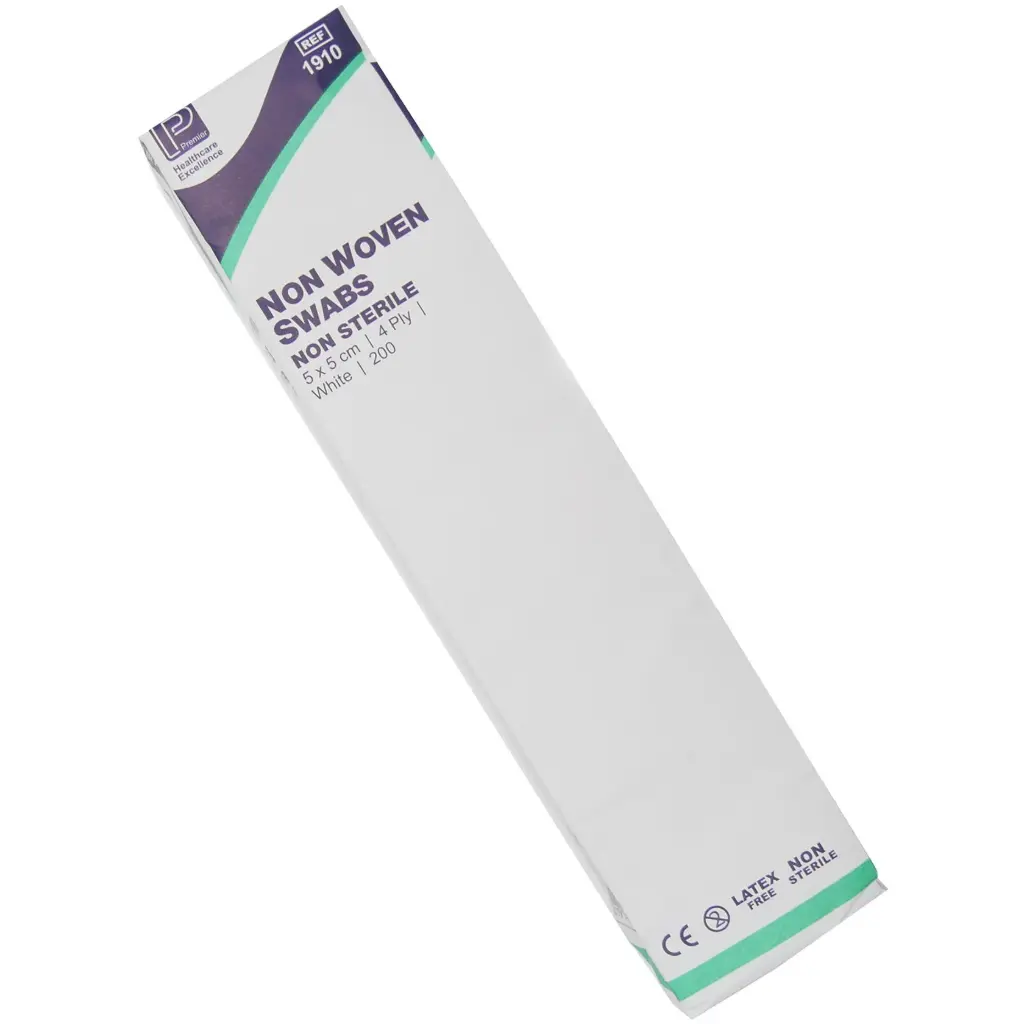 [GAU-NS50-4] Premier Non-woven Swabs Non-sterile 4Ply 5 x 5cm (Pack of 200)