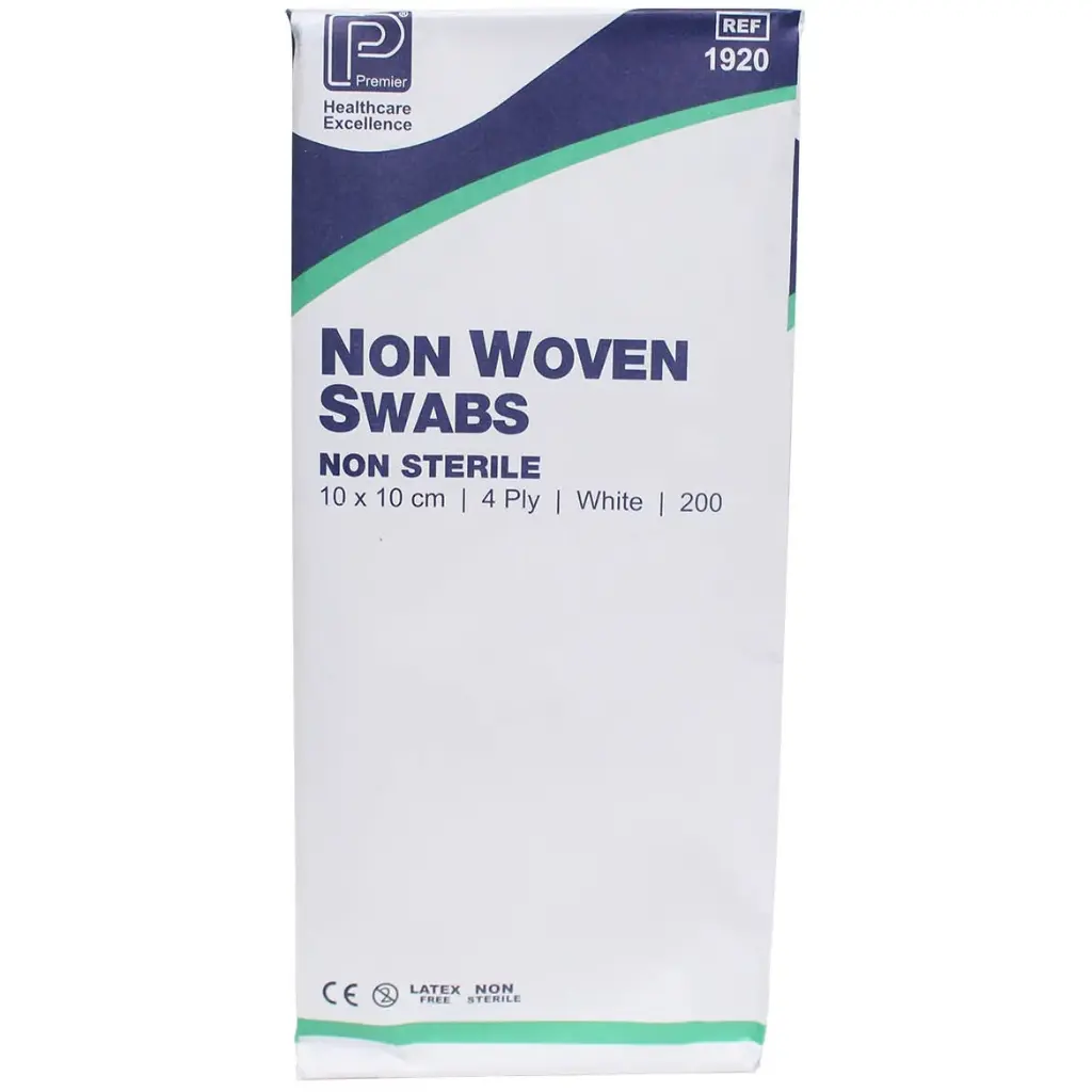 Premier Non-woven Swabs Non-sterile 4Ply 10 x 10cm (Pack of 200)