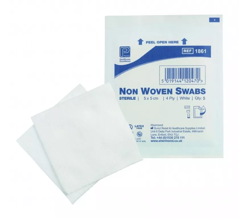 Premier Non-woven Swabs Sterile 4Ply 5 x 5cm (Pack of 5 x 30)