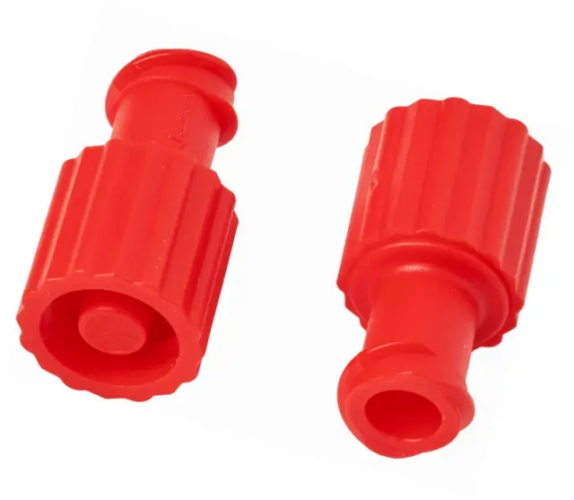 Male/Female Luer Lock Cap IV Stopper Red (Pack of 100)