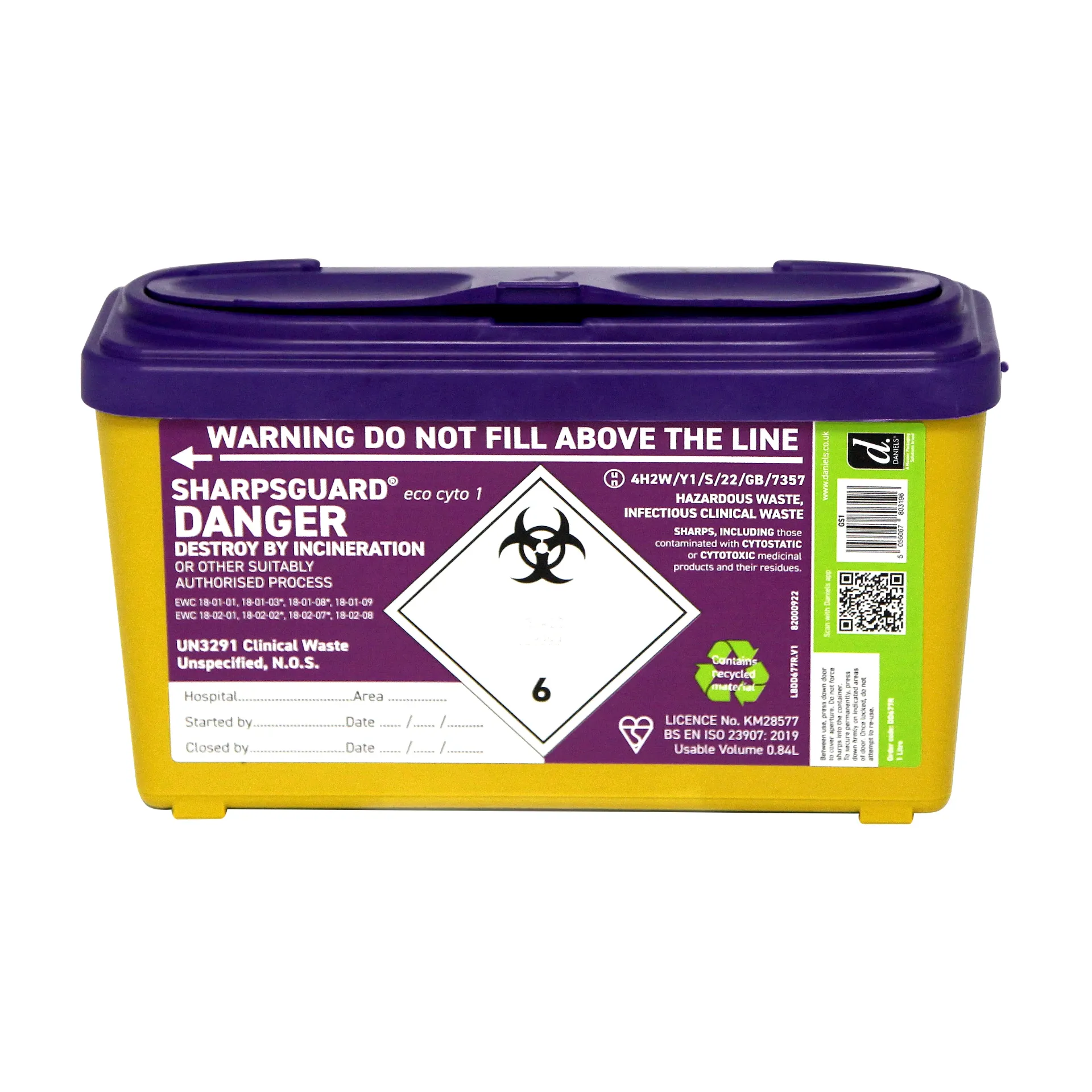 [BIN-SGP1] Sharpsguard Bin Purple Cyto 1L