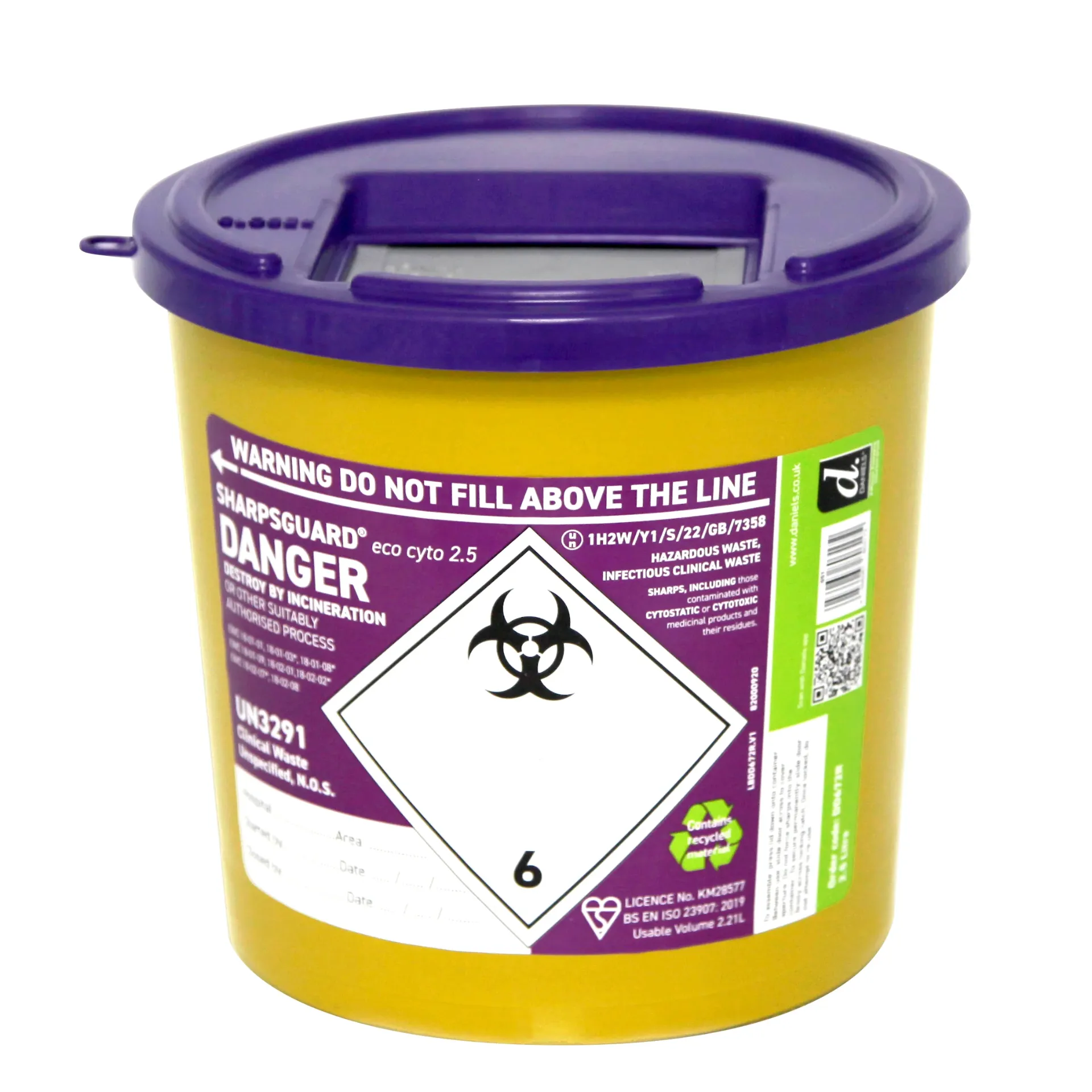 [BIN-SGP2] Sharpsguard Bin Purple Cyto 2.5L