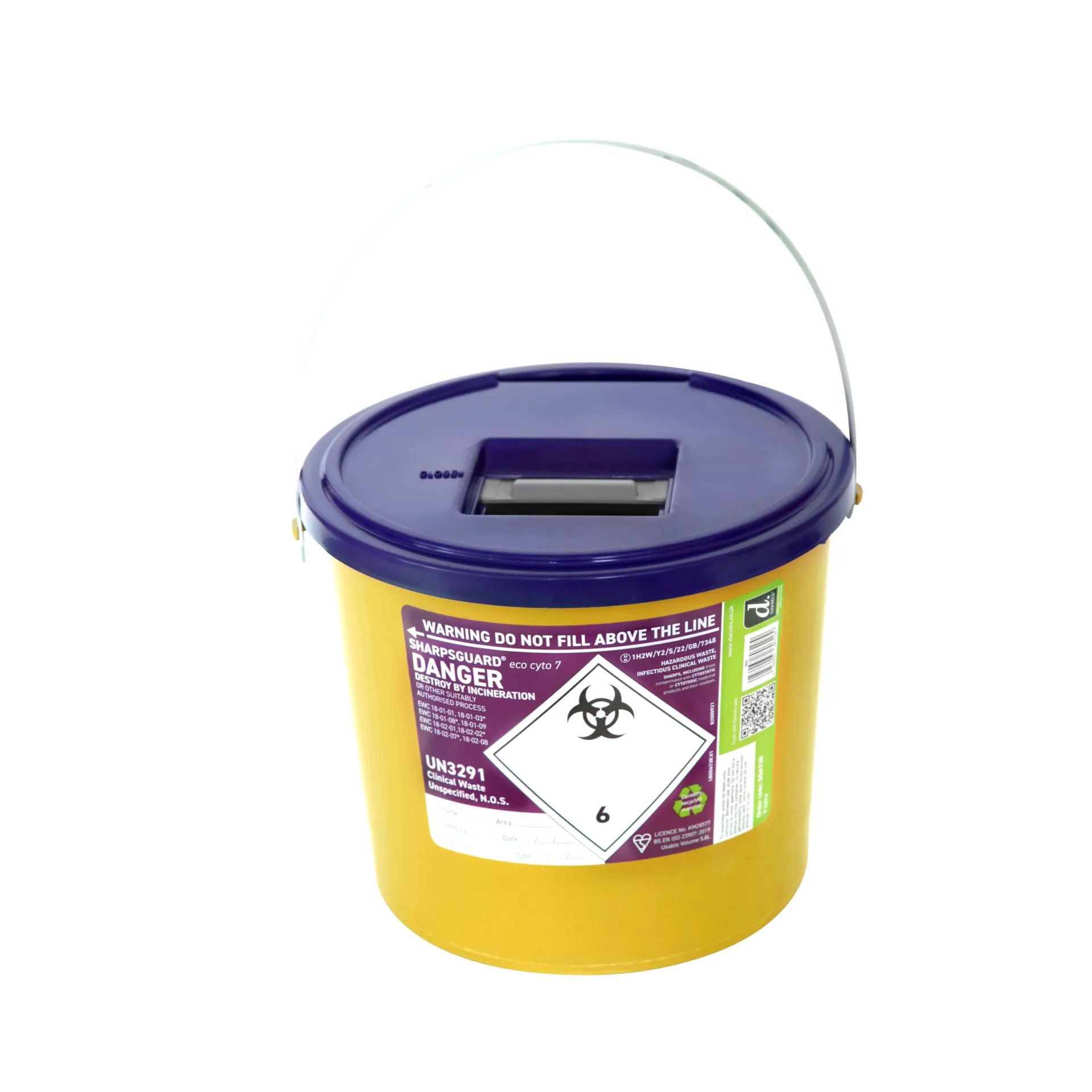 [BIN-SGP7] Sharpsguard Bin Purple Cyto 7L
