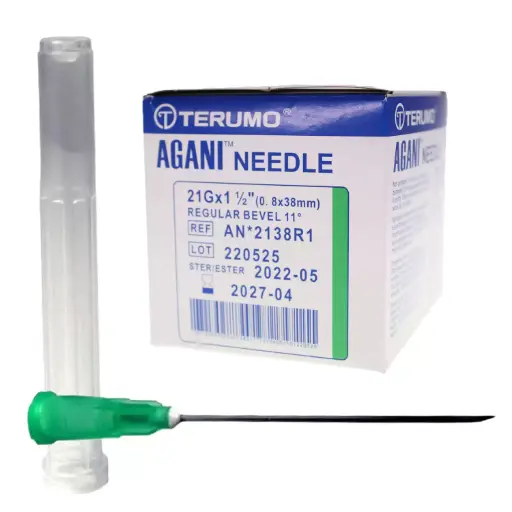 [NDL-HN2115-3] Terumo AGANI Needle Green 21G 1.5" (Pack of 100)